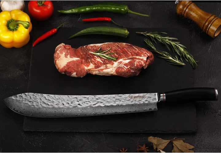 YOUSUNLONG Metzgermesser Super Bull Nose - Japanisches Damaskus-Klingenmesser aus rostfreiem Stahl m