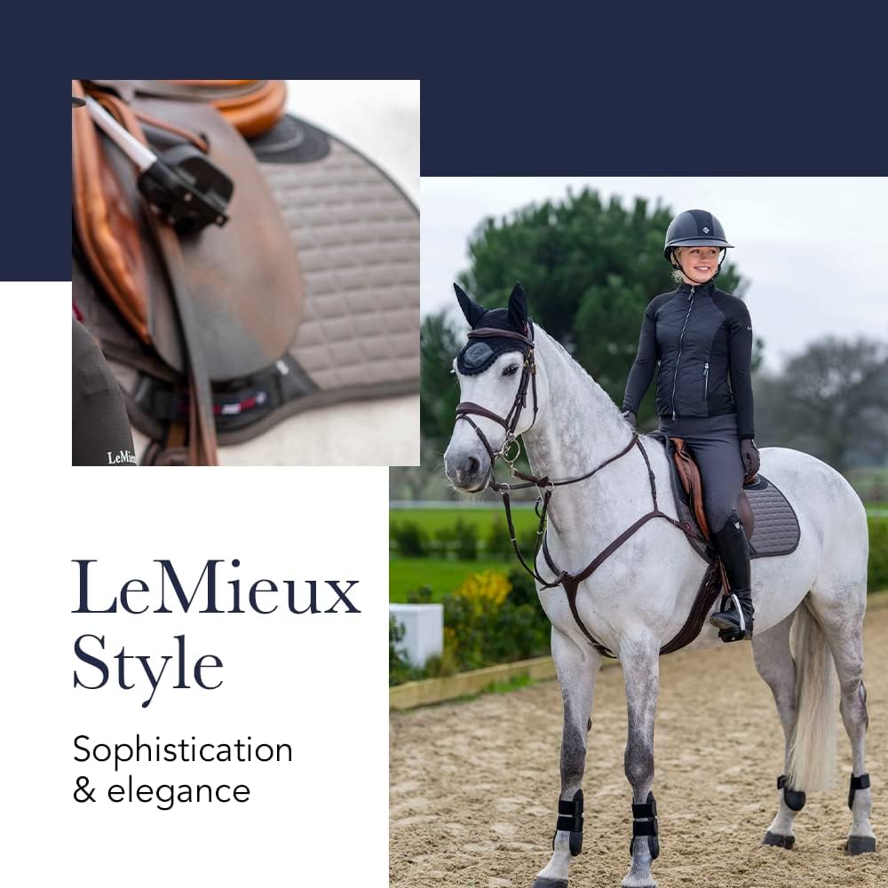 LeMieux X-Grip Silicone Eurojump Square Sattelpolster L Grauer Widerristentlastungssprung, L Grauer