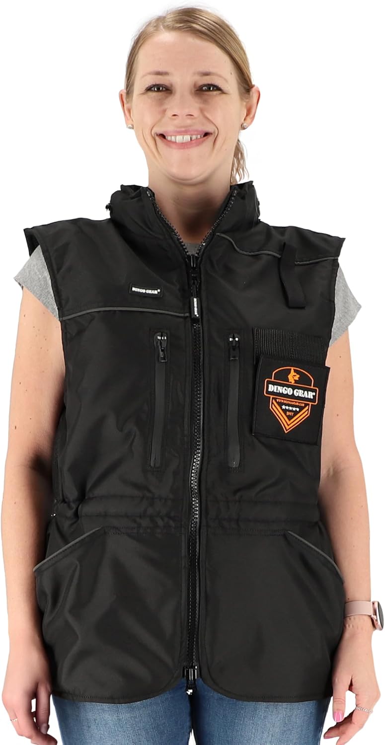 DINGO GEAR All-season Training Vest with a Hood Schwarz 3 - L grosse, Schwarz 3 - L grosse