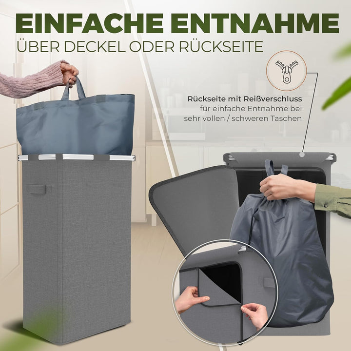 Pfandflaschen Sammelbehälter mit Tragetasche, Reissverschluss, Metallrahmen und Drehdeckel am Pfandf