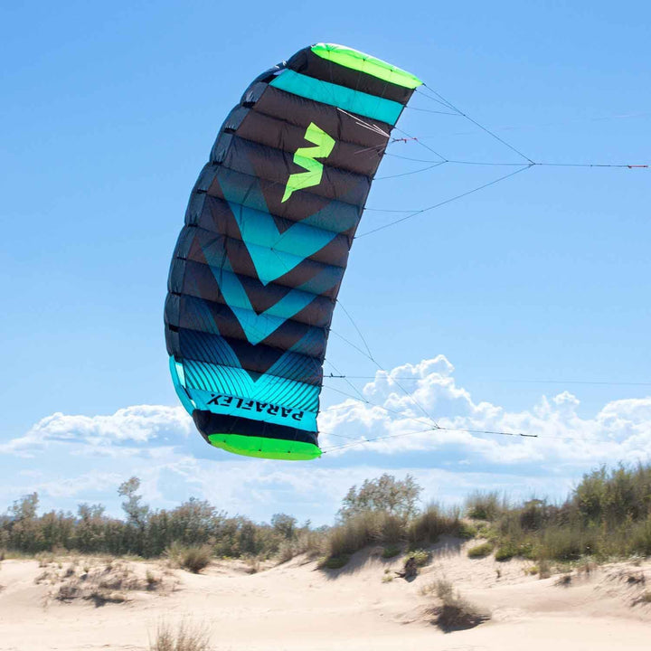 Wolkenstürmer® Paraflex Trainer 3-Leiner Lenkmatte 3.1 grün/orange - „Ready to Fly“ Kite Drachen ink