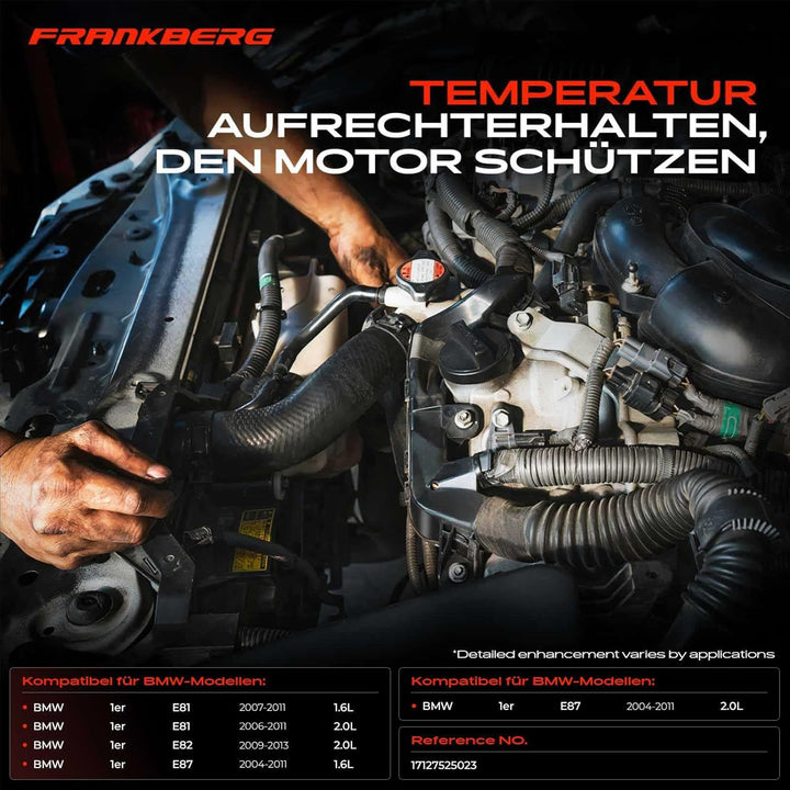 Frankberg Kühlerschlauch Kühlwasserschlauch Links Oben Kompatibel mit 1er E81 116i 1.6L 2007-2011 1e