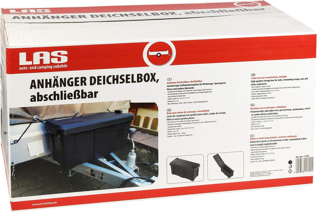LAS 11790 Anhänger-Deichselbox, abschliessbar, 23 L Volumen