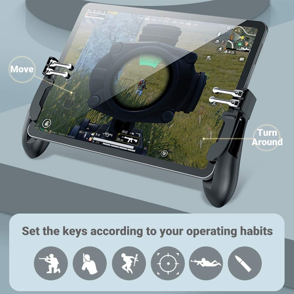 Mobile Controller Tablet [6 Fingers] Game Controller 4 Trigger vereinfachter Tablette PC Gamecontrol