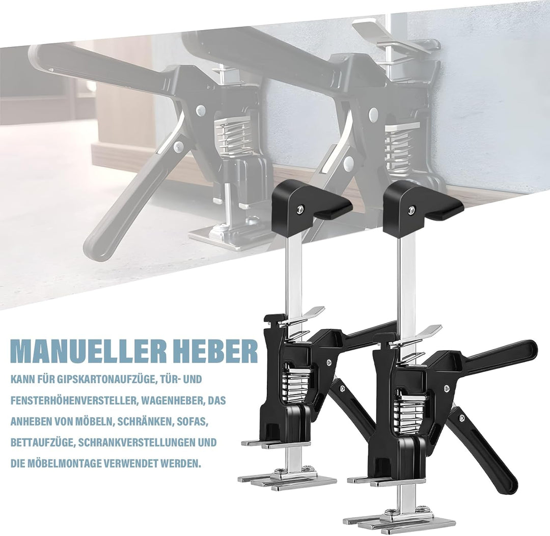 2 STK Arbeitssparender Arm Handheld Jack Tool mit 2 Einstellgeschwindigkeiten, 21cm Höhenversteller,