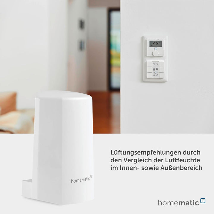Homematic IP Smart Home Temperatur- und Luftfeuchtigkeitssensor – aussen, weiss, Zubehör für Ihr mit