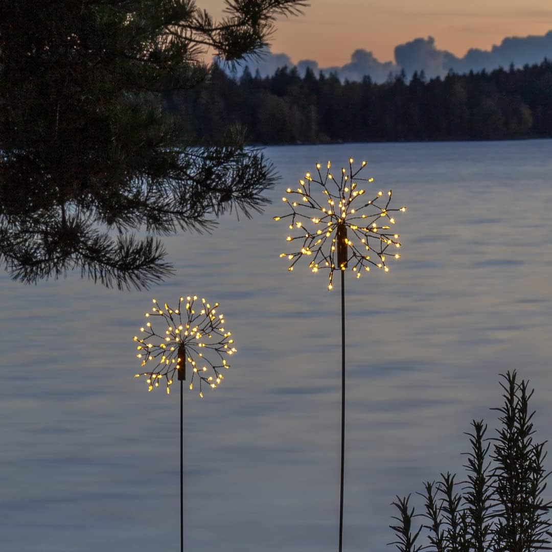 LED-Solar-"Firework", schwarz, Edelstahl