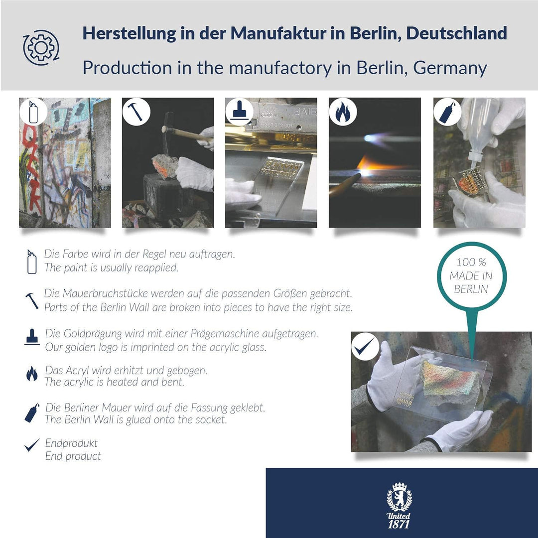 ORIGINAL Berliner Mauer-Stein | authentisches Stück mit Echtheitszertifikat | Handarbeit direkt aus