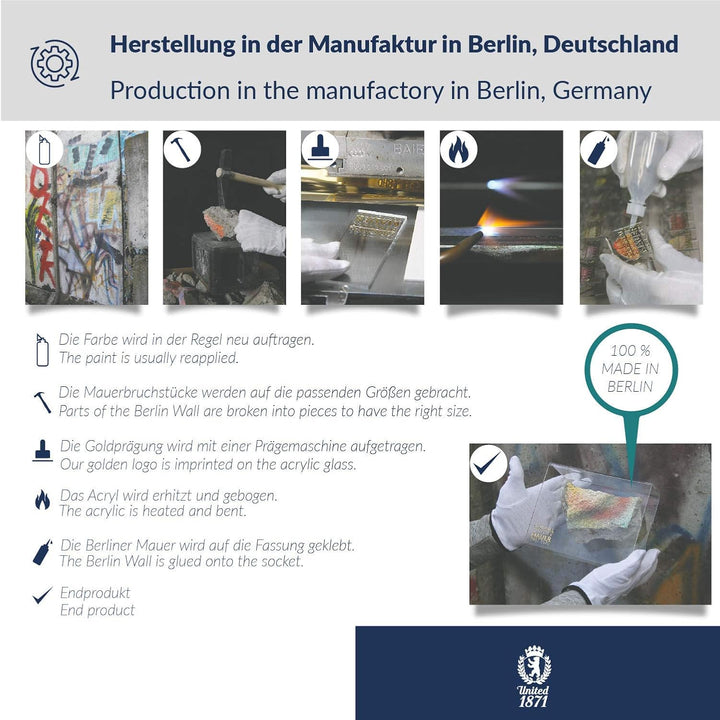 ORIGINAL Berliner Mauer-Stein | authentisches Stück mit Echtheitszertifikat | Handarbeit direkt aus