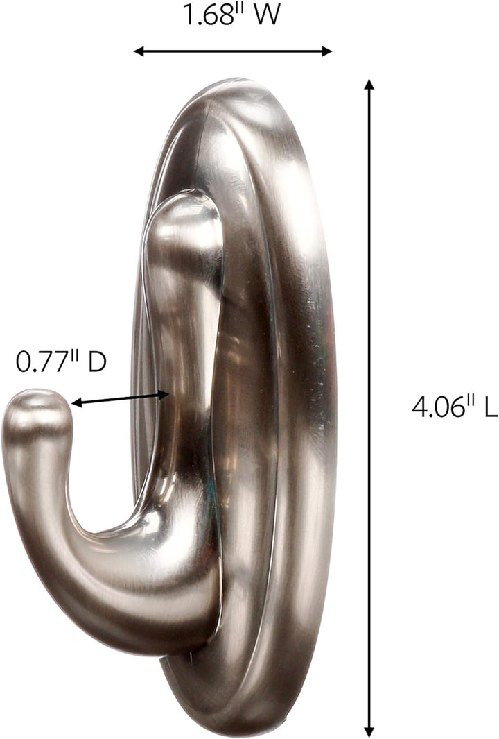 Command 17053BN-2ES Curtain Rod Hooks, Brushed Nickel, 2 Holds 5 Lbs (2 Pack) Gebürstetes Nickel, Ho