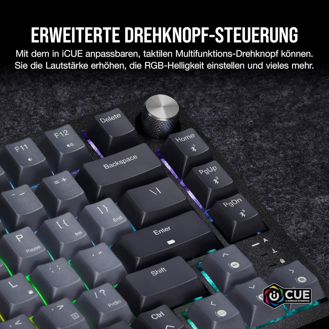 Corsair K65 Plus Wireless 75% RGB Hot-Swap-Fähige Mechanische Gaming-Tastatur - Vorgeschmierte MLX R