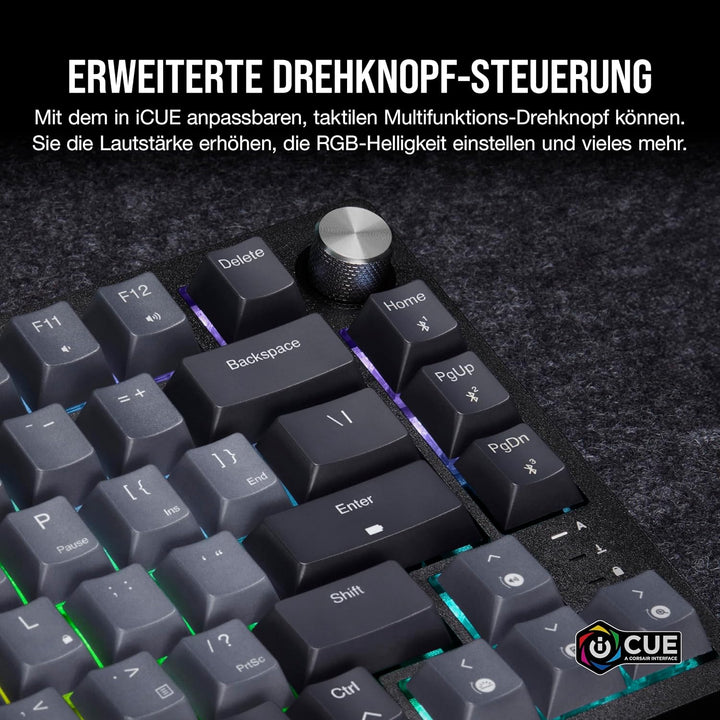 Corsair K65 Plus Wireless 75% RGB Hot-Swap-Fähige Mechanische Gaming-Tastatur - Vorgeschmierte MLX R