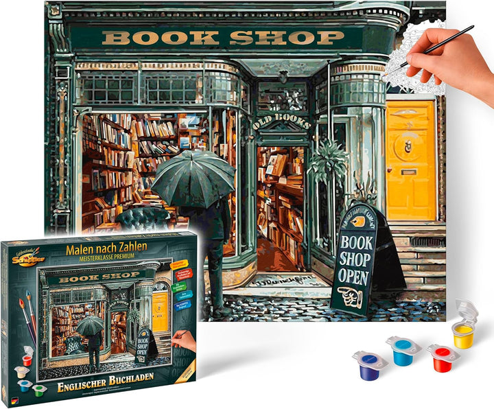 Schipper 609130897 Malen nach Zahlen – Englischer Buchladen - Bilder malen für Erwachsene, inklusive
