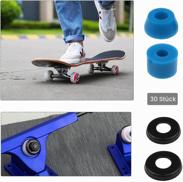3 Sätze Skateboard Bushings langes Skateboard Truck Bushings Unterlegscheiben Stossdämpfer