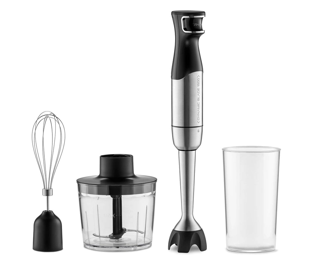 Trisa 4-in-1 Stabmixer Set Dynamic Blade 1500W – Leistungsstarker Pürierstab mit drucksensitiver Mes