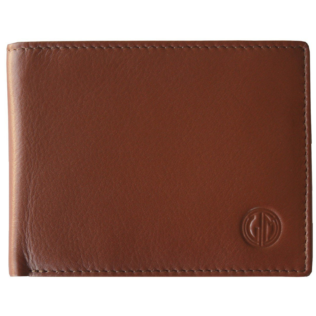 LINDENMANN Portemonnaie Herren Leder/Geldbeutel Herren, Rindleder matt, quer, cognac