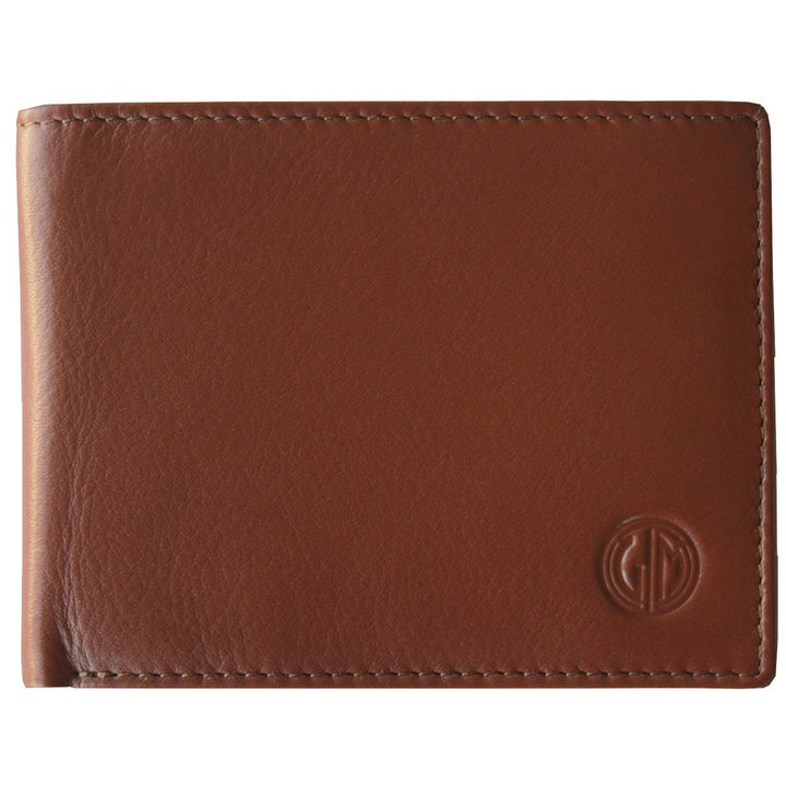 LINDENMANN Portemonnaie Herren Leder/Geldbeutel Herren, Rindleder matt, quer, cognac