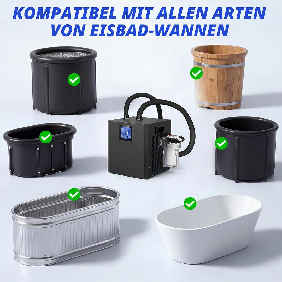 Eisbadkühler,1/3 PS Water Chiller Kit für Eisbad,eisbad kühlgerät 300L eisbad wasserkühler EisbadküH