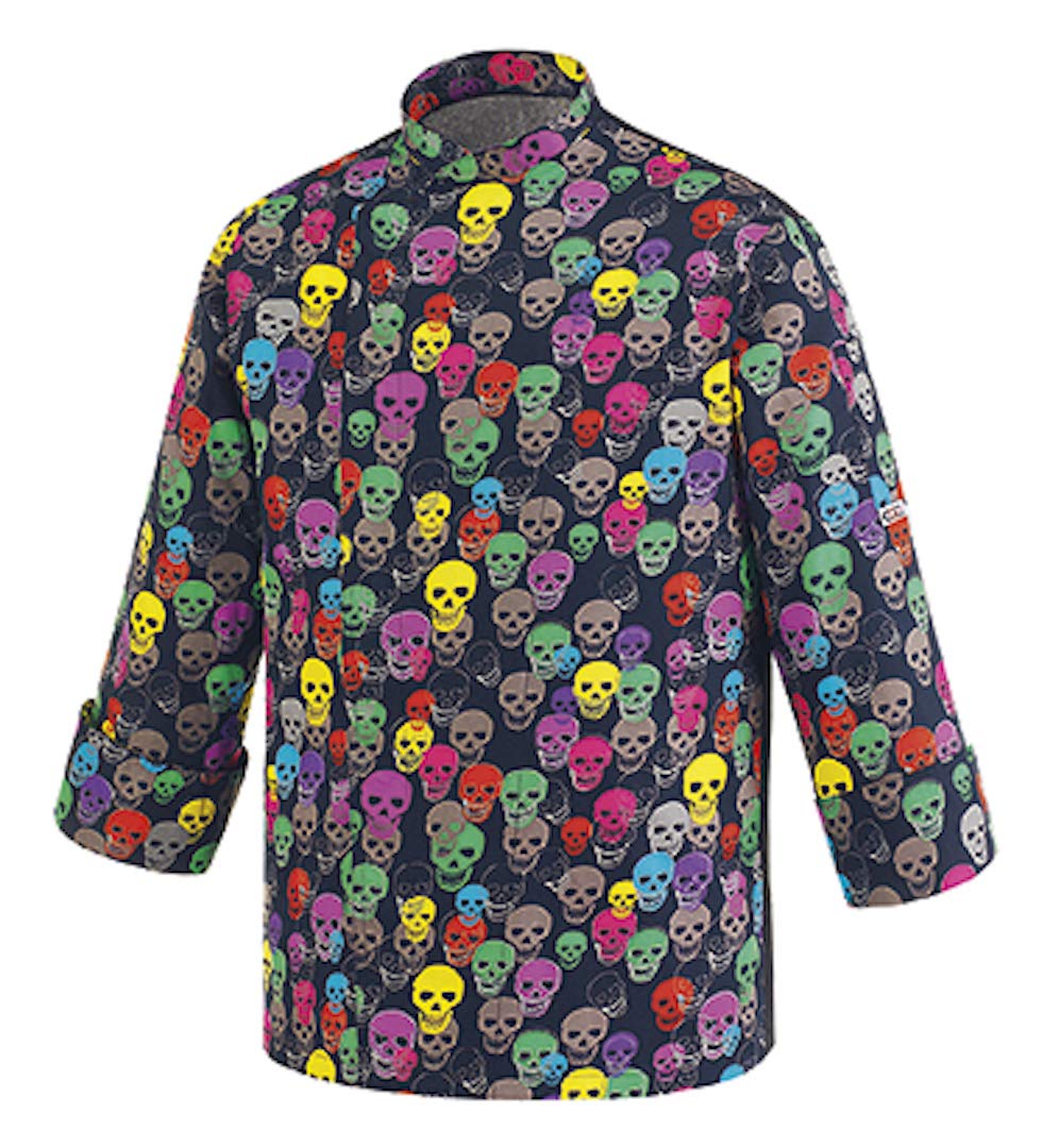 EGOCHEF Emporio Ferraris Fantasy Kochjacke M Color Skulls, M Color Skulls