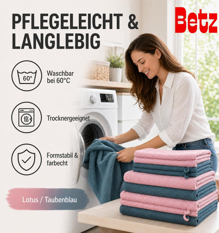 Betz 12 TLG. Handtuch Set Berlin 100% Baumwolle 2 Liegetücher 4 Handtücher 2 Gästetücher 2 Seiflappe
