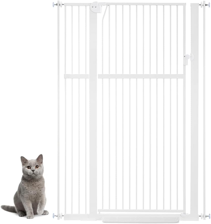 unipaws 142 cm hohes Türschutzgitter ohne Bohren – Druckmontiertes Hundegitter &amp; Türgitter für Katze