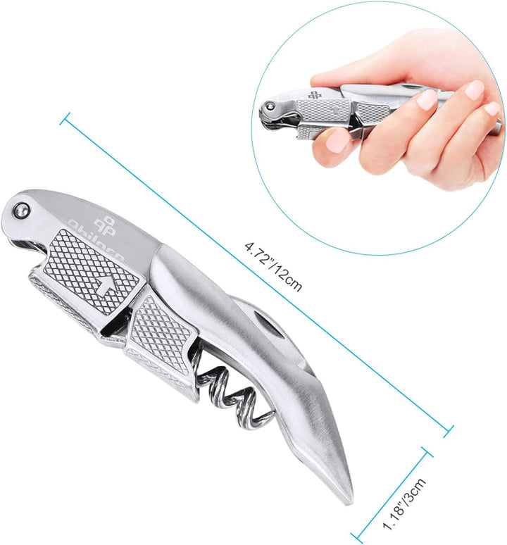 PHILORN All-in-1 Profi Korkenzieher, Prämie Edelstahl, Gratis Weinrezept Ebook, Kellnerkorkenzieher,
