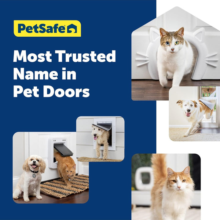 PetSafe Wandeinstieg Haustiertür mit Teleskop-Tunnel, für Haustiere bis 7 kg, Weiss - Klein Weiss S,
