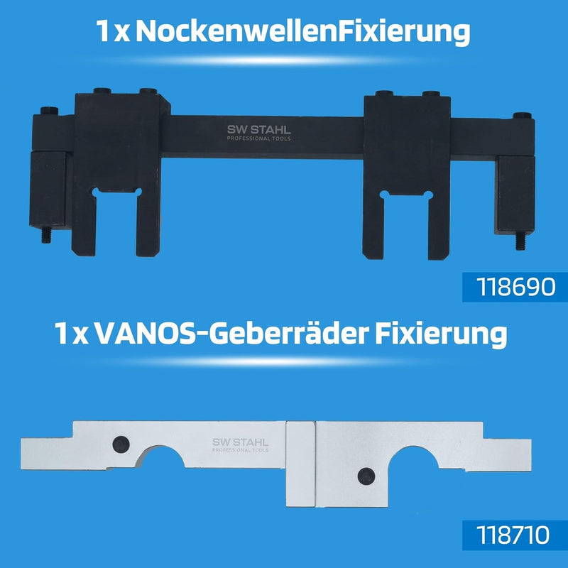 SW-Stahl 26114L Motor Einstellwerkzeug Satz I geeignet für Fahrzeuge von BMW I für 1.6l, 1.8l und 2.