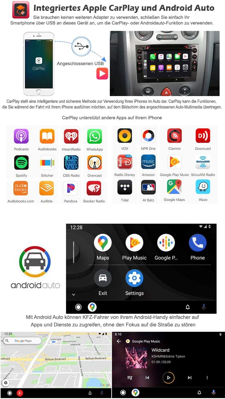 Erisin Android 10 8-Kern Kabellos CarPlay Autoradio Mit GPS Navigation für Renault Megane Unterstütz