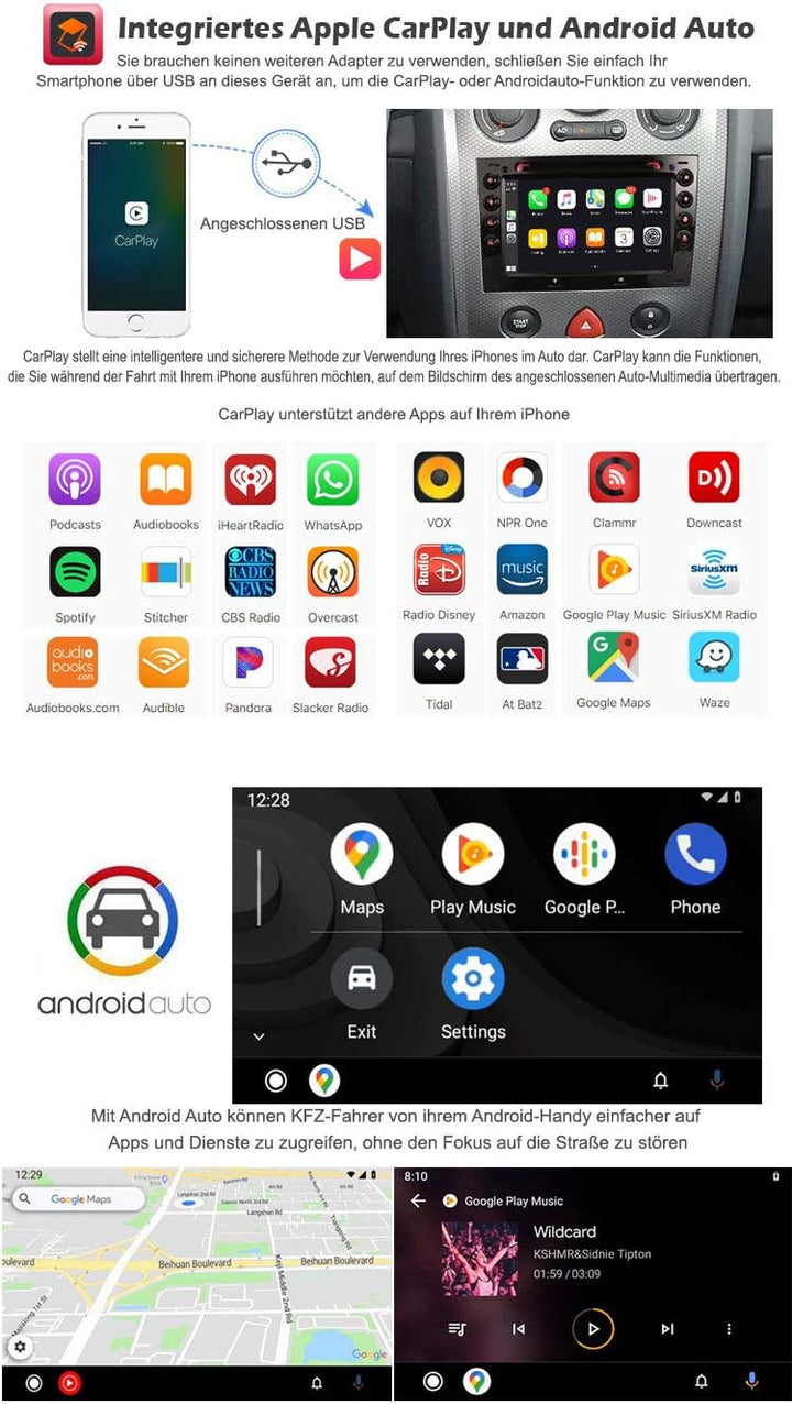 Erisin Android 10 8-Kern Kabellos CarPlay Autoradio Mit GPS Navigation für Renault Megane Unterstütz