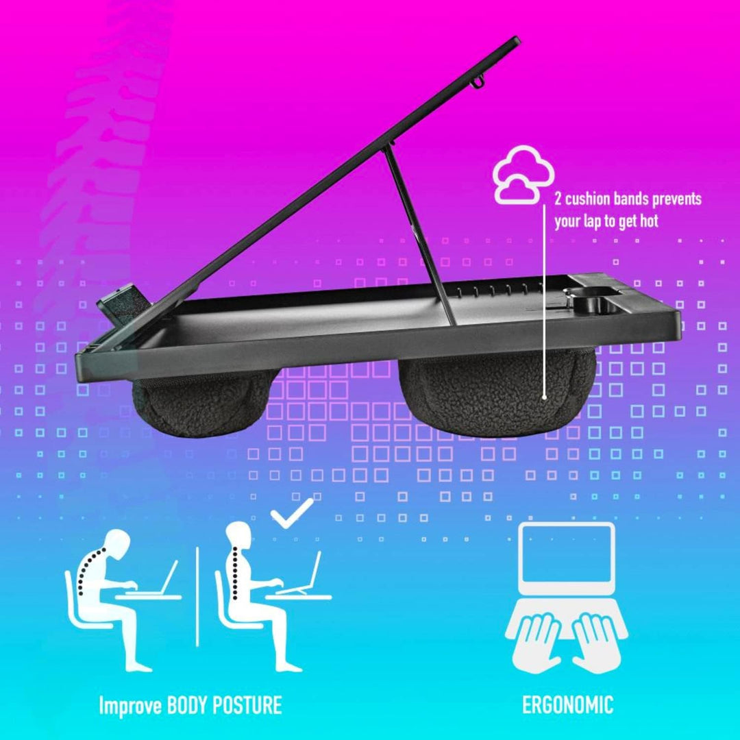 NGS LAPNEST - Multifunktionaler und ergonomischer Laptopständer für Laptops bis zu 15,6" mit gepolst