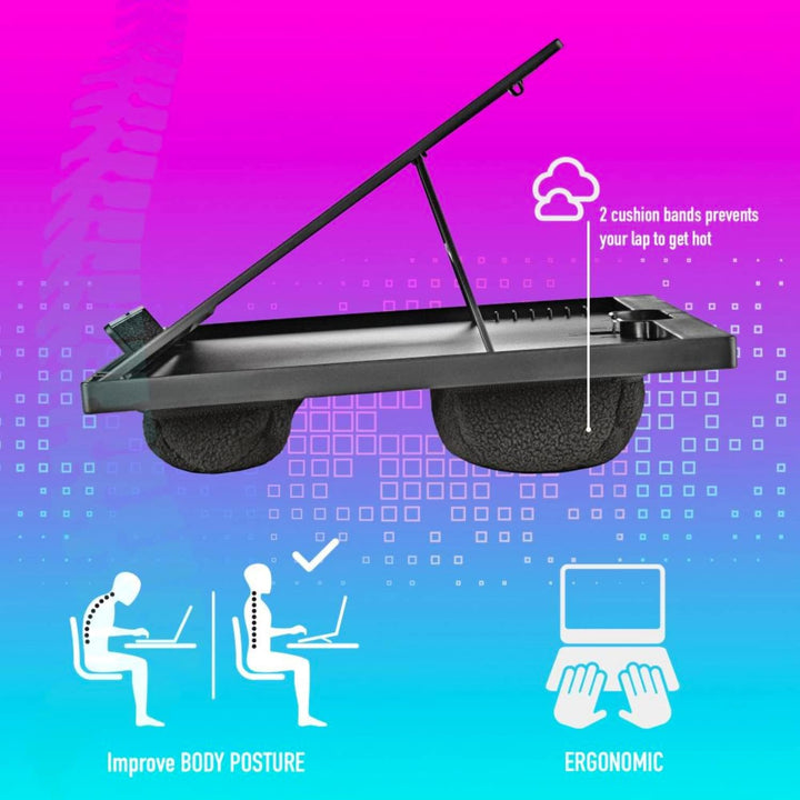 NGS LAPNEST - Multifunktionaler und ergonomischer Laptopständer für Laptops bis zu 15,6" mit gepolst