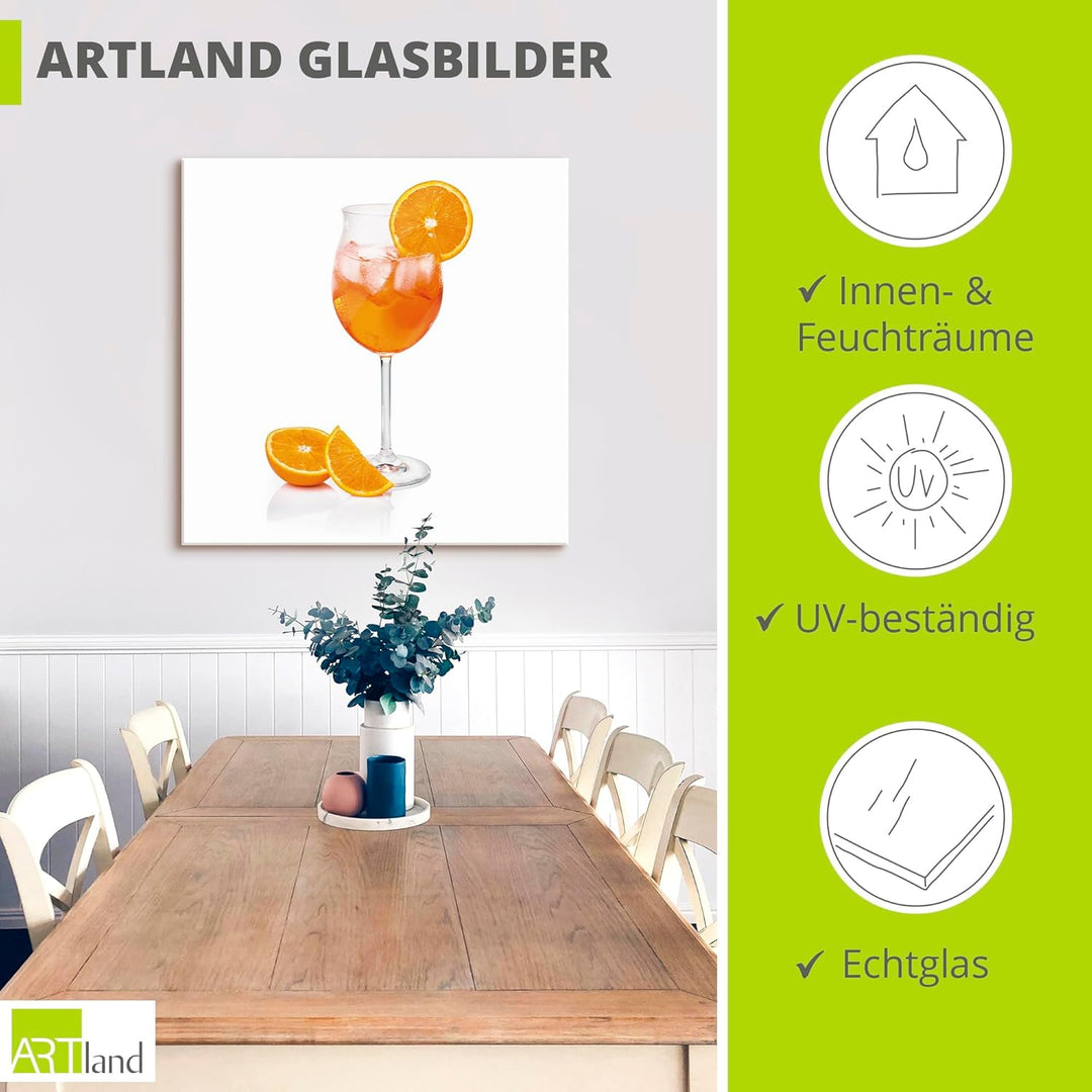 ARTland Glasbilder Wandbild Glas Bild einteilig 50x50 cm Quadratisch Cocktails Früchte Obst Cocktail