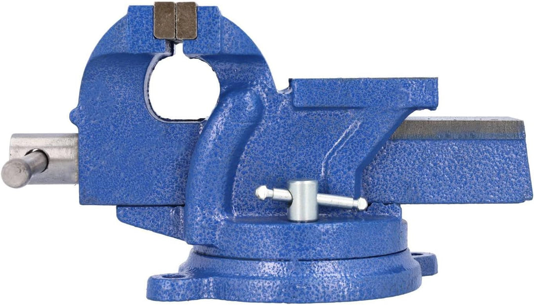 Robuster HRB Schraubstock 100/125/150 mm für Werkbank 360° drehbar (Spannweite 125mm, Gewicht 7 Kg)
