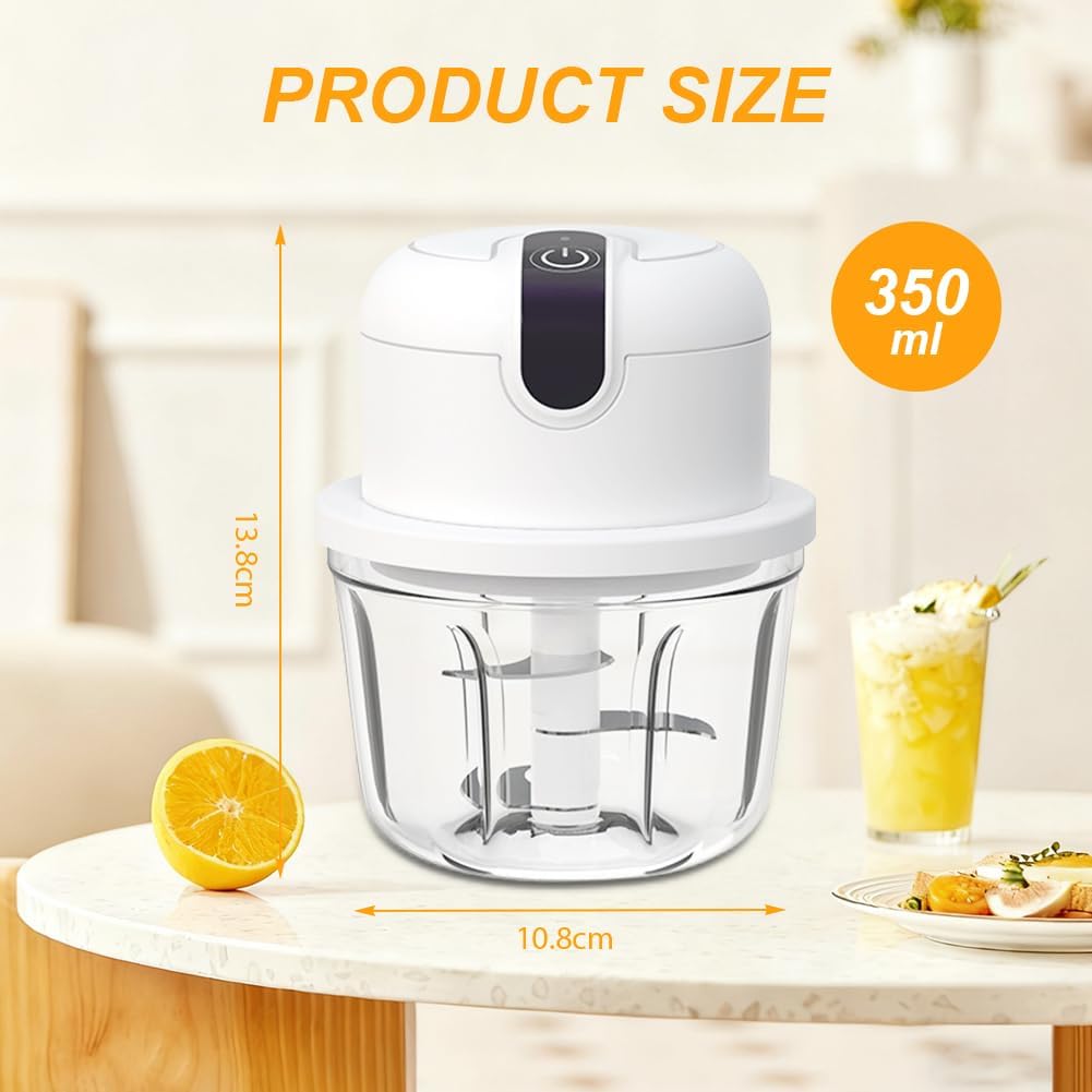 Zerkleinerer Elektrisch Mini, Zwiebel Zerkleinerer Elektrisch, Elektrischer Küchenzerkleinerer 350ml