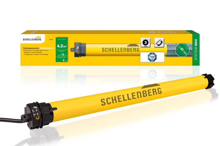 Schellenberg 20106 Rolladenmotor Mini Standard 6 Nm, mechanische Endlageneinstellung, Rohrmotor für
