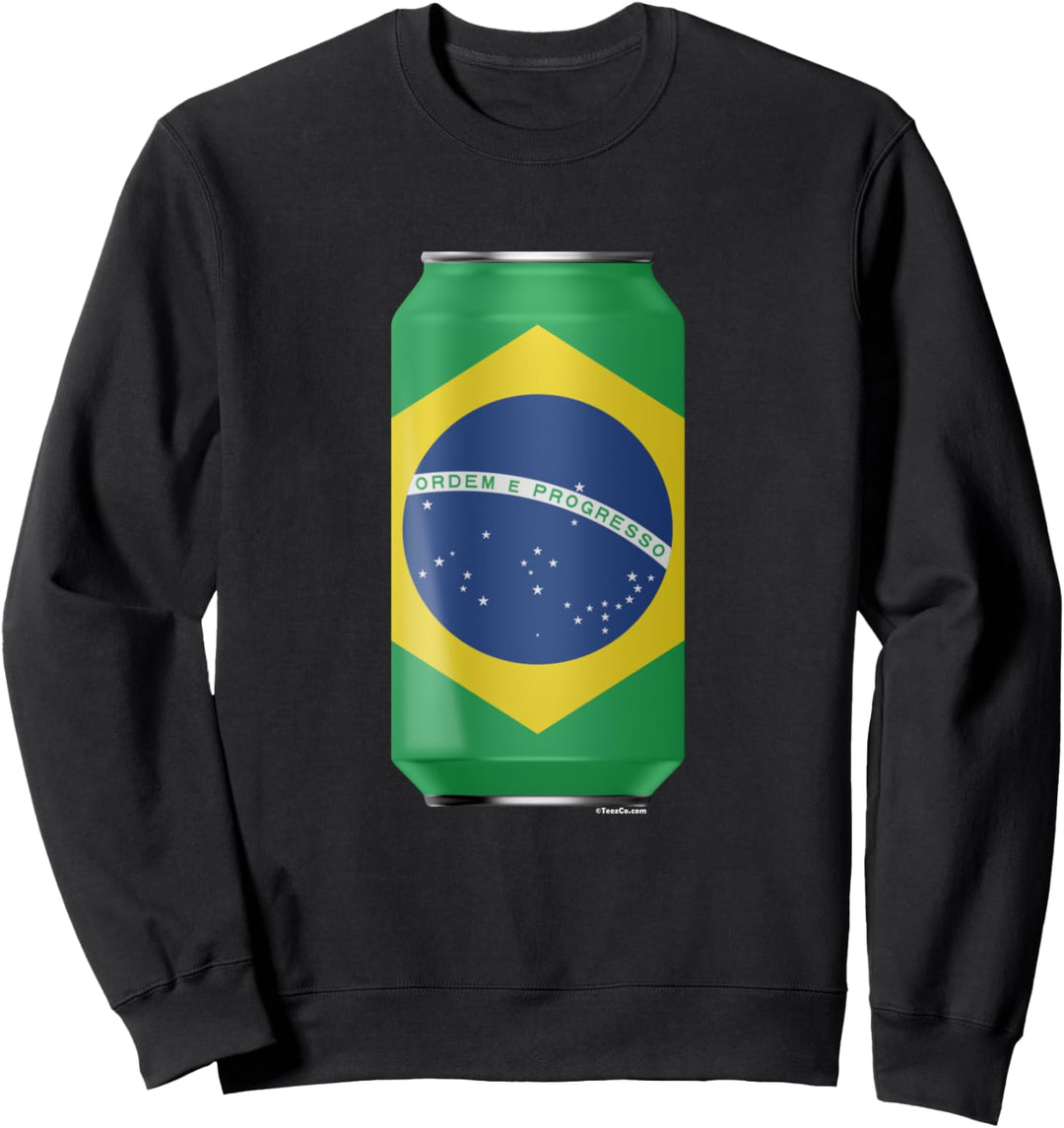 Brasilien Flagge Coole Grafik Trinkdose Sweatshirt
