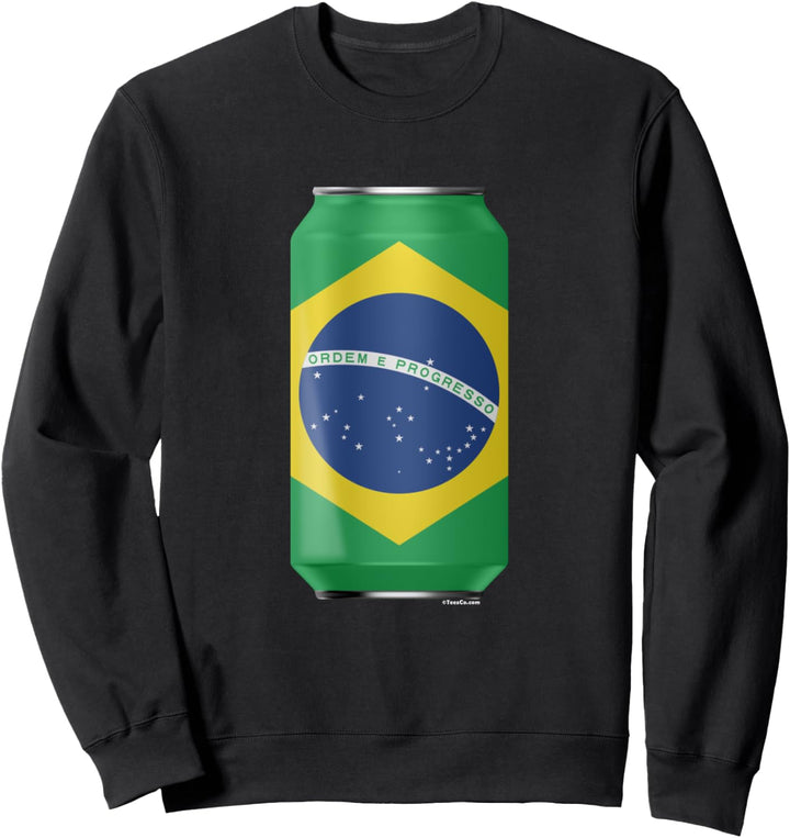 Brasilien Flagge Coole Grafik Trinkdose Sweatshirt