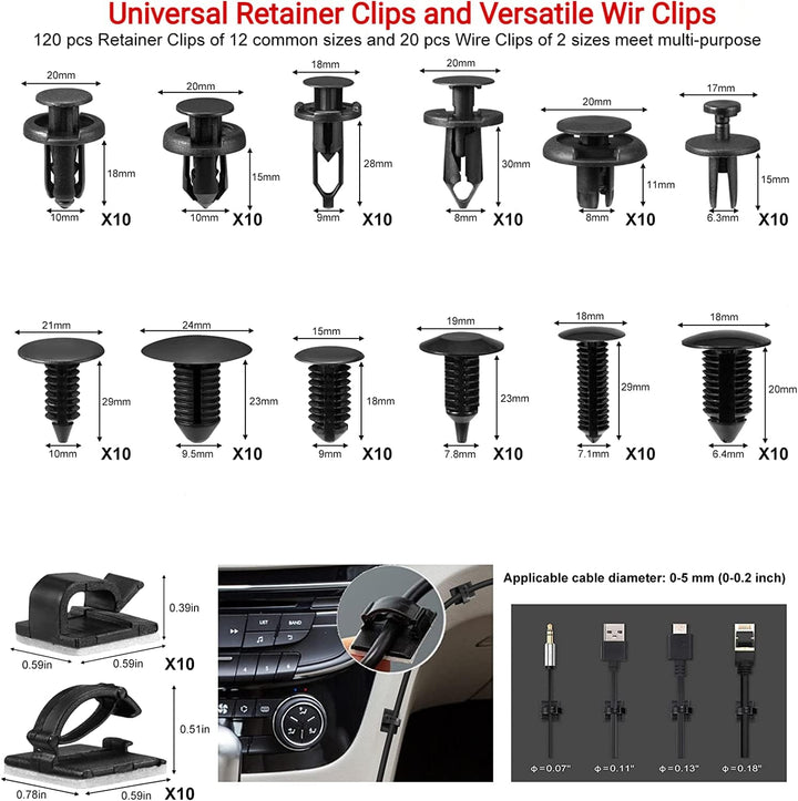 Eaukar Auto Demontage Werkzeuge, 330 Stück Fahrzeug Demontage Zierleistenkeile Innen-Verkleidung Heb