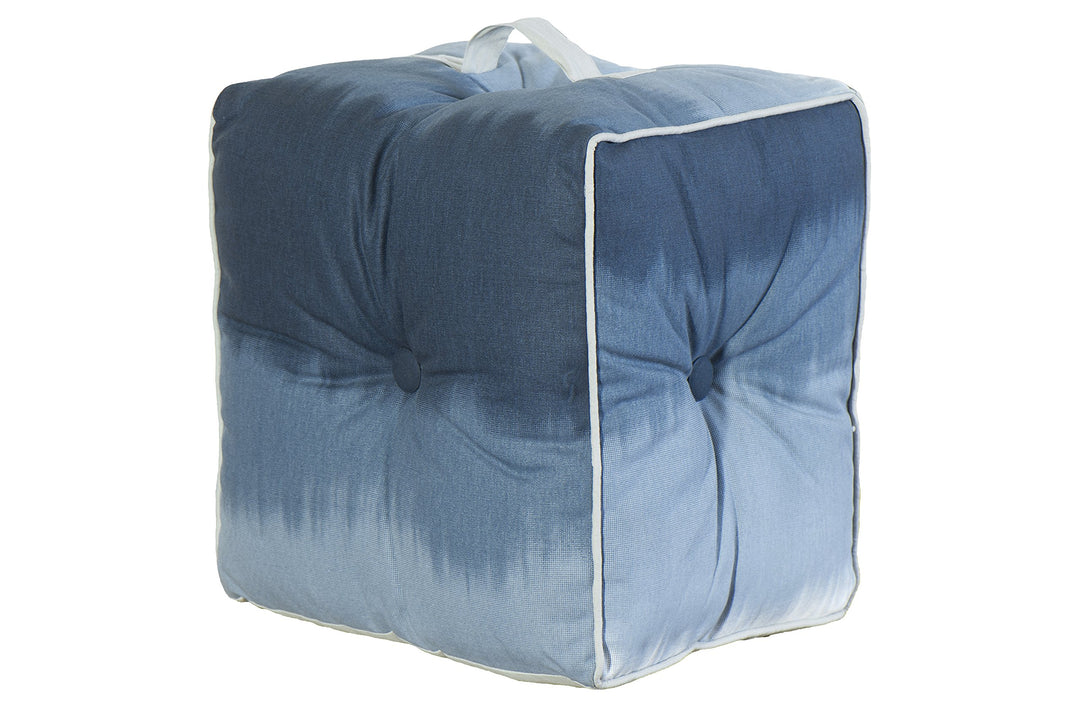 Jute & Co. pouf19den Sitzsack mit Griff, Leinwand, Denim, 40 x 30 x 40 cm