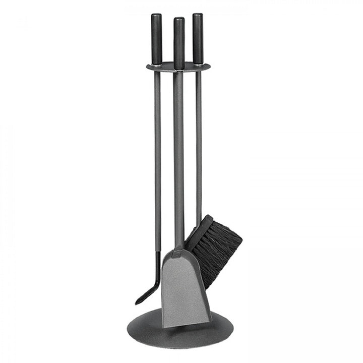 Lienbacher Kaminbesteck anthrazit beschichtet, Schwarze Holzgriffe 3-TLG.