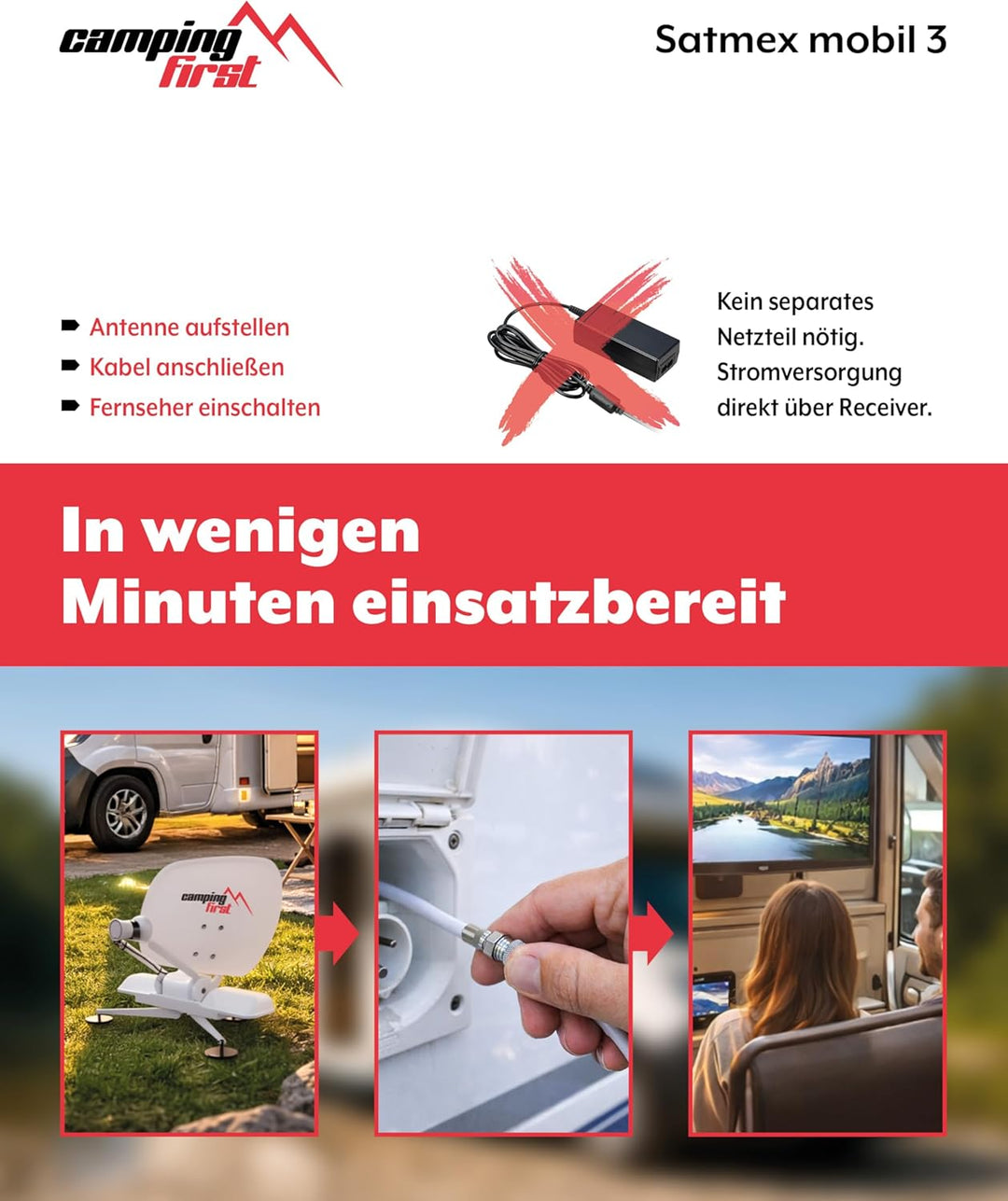 Satmex mobil 3 – Vollautomatische Sat-Antenne (Für den mobilen Einsatz, selbstständige Ausrichtung a