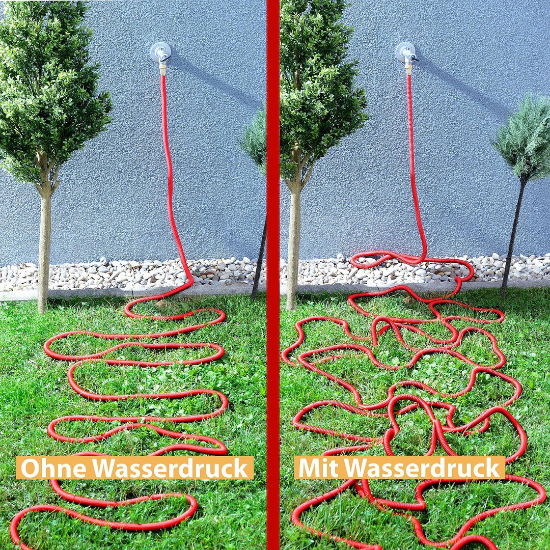 Royal Gardineer Flexischlauch: Dehnbarer Profi-Gartenschlauch PRO.V5 mit Alu-Anschlüssen, 10-30 m (G