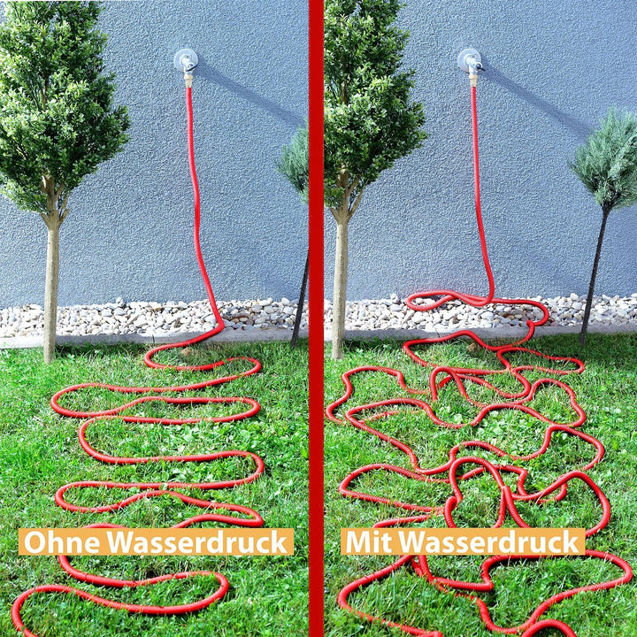 Royal Gardineer Flexischlauch: Dehnbarer Profi-Gartenschlauch PRO.V5 mit Alu-Anschlüssen, 10-30 m (G