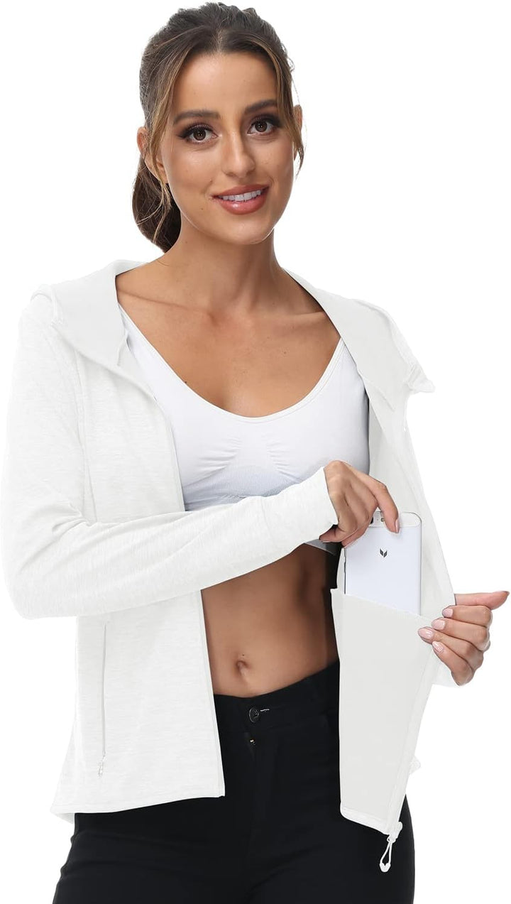 donhobo Damen Laufjacke Sportjacke Trainingsjacke Langarm Fitness Yoga Jacke Leicht Atmungsaktive Fu