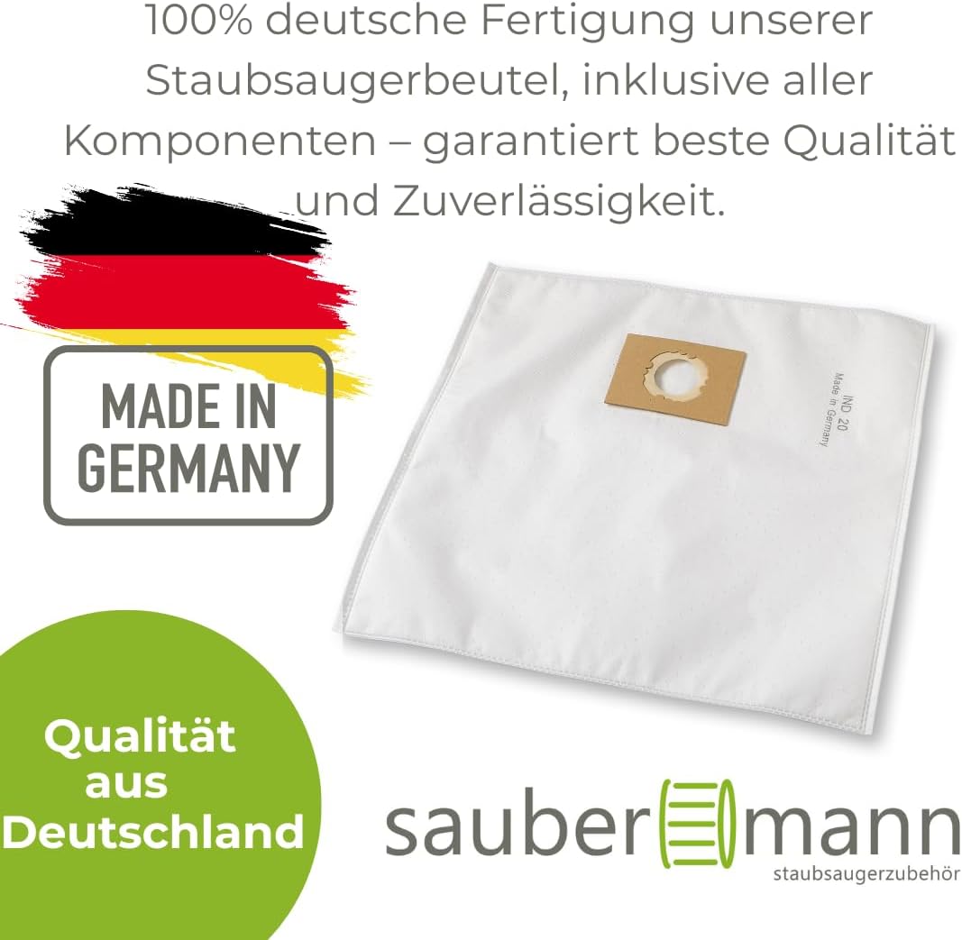Premium Staubsaugerbeutel aus Vlies geeignet für Parkside - PNTS 1300 / PNTS 1400 / PNTS 1500 - "Mad