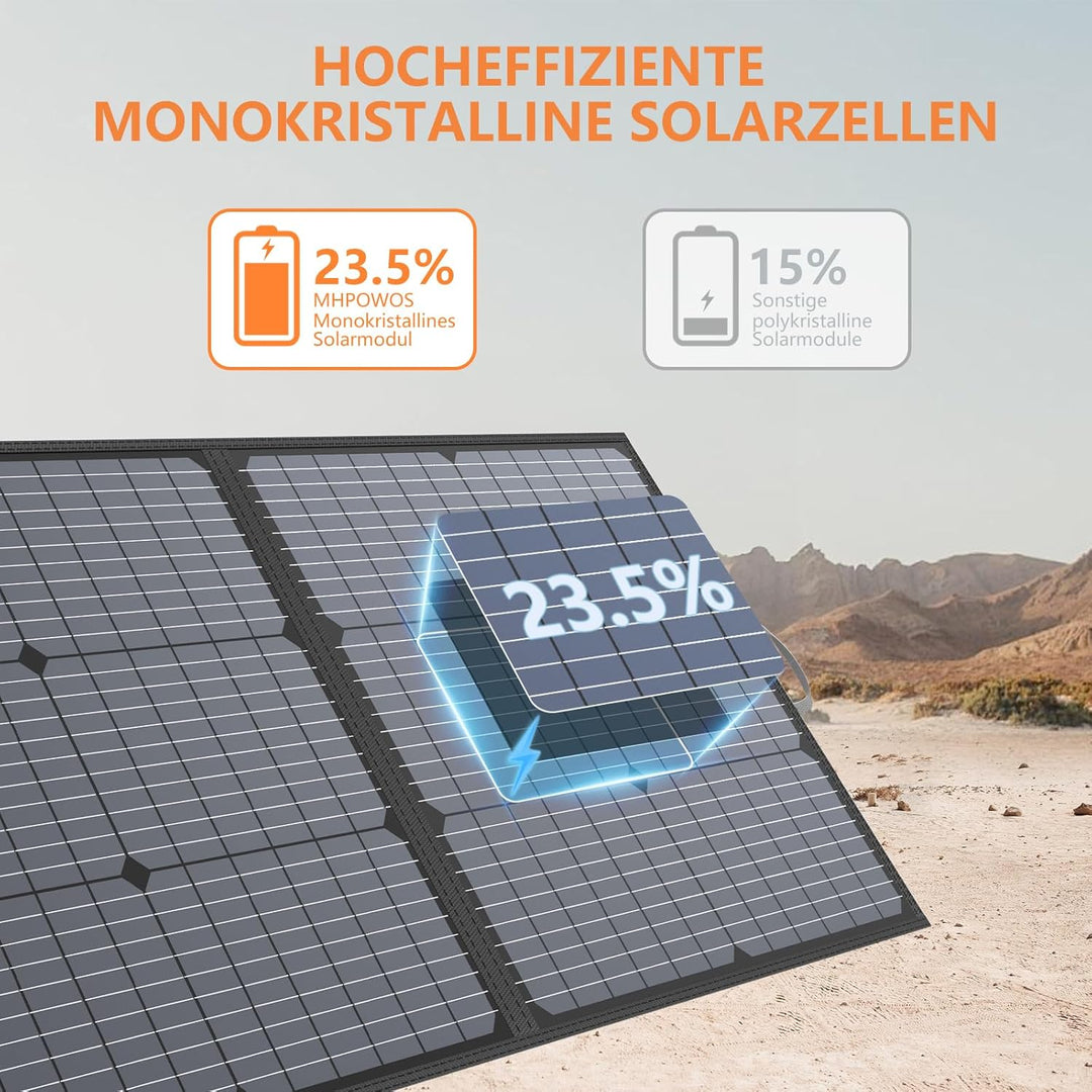 Faltbares Solarpanel 220W 40V Monokristallines Tragbares Power Backup, IP67 Wasserdichtes & Langlebi