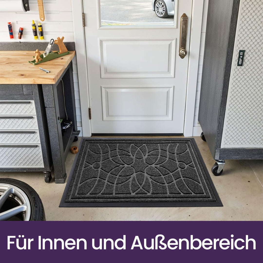 DEXI Fussmatte Aussen rutschfest 40 x 60 cm, Schmutzfangmatte Waschbar, wetterfest Fussmatte Innen f
