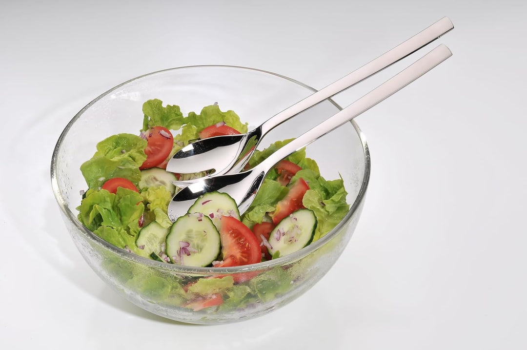 WMF Nuova Servierteile Set 4-teilig, Salatbesteck, Servierlöffel, Serviergabel, Cromargan Edelstahl