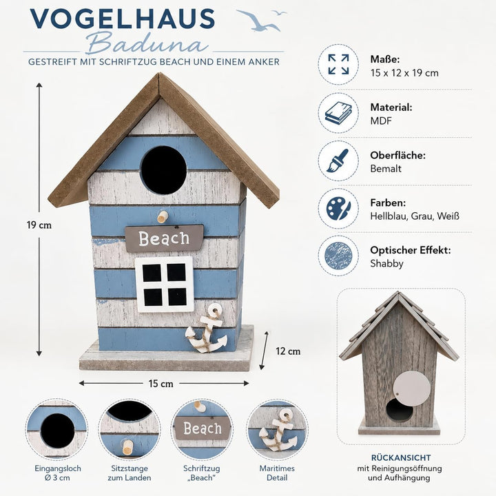 Vogelhaus Baduna - Anker - Maritim Futterstelle Garten Outdoor Dekoration Aufhängung Futterstelle Ni